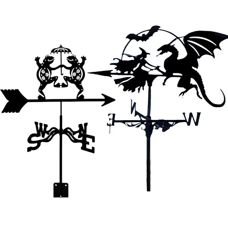 Weathervanes For Garden Iron Garden Weather Vane Yard Metal Art Outside Stake Weatherproof Wind Direction Indicator For
