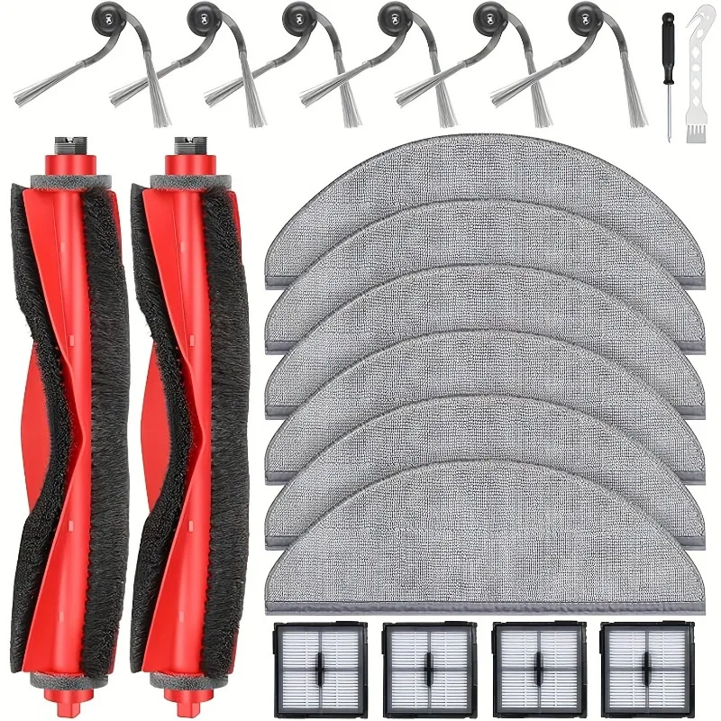 Replacement Kit for Roborock Q10/PF Robot Vacuum, 2 Main Brushes, 4 Filters, 6 Mops, 6 Side Brushes, 2 Tools