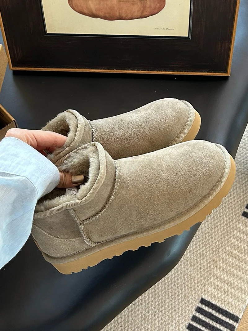 2025 شتاء جديد كلاسيكي الترا منصة صغيرة أحذية بوت قصيرة مع الفراء والفراء التكامل جلد طبيعي حذاء الثلج عالي الرقبة دافئ للنساء #2