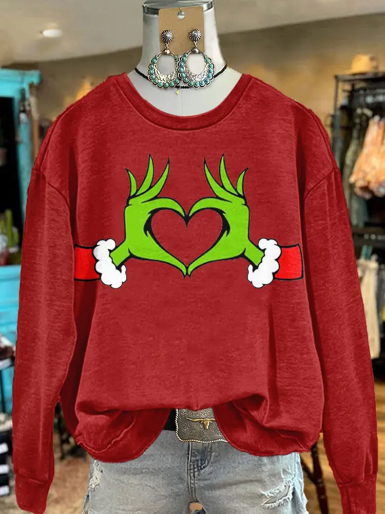 Classic Christmas  Print Sweatshirt