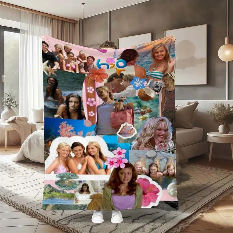 Customize H₂O Mermaid Pattern Printed Soft Blanket, Suitable for All Seasons, Hypoallergenic And Tear-Resistant, an Ideal Choice