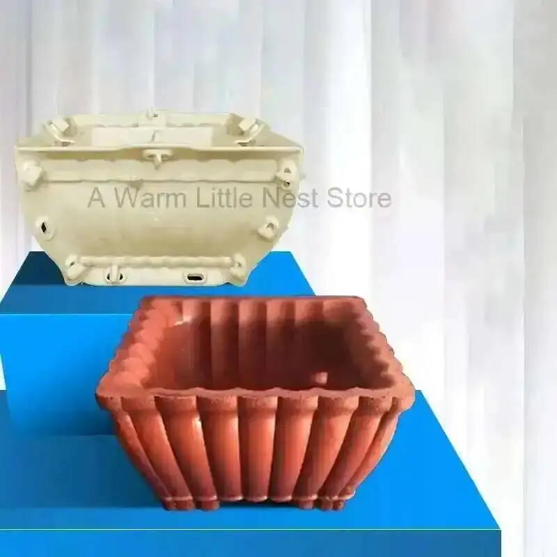 

Square Cement Flower Pot Mold Outdoor Garden DIY Bonsai ABS Plastic Model Roman Column Cast-in-place Concrete Plastic Mould