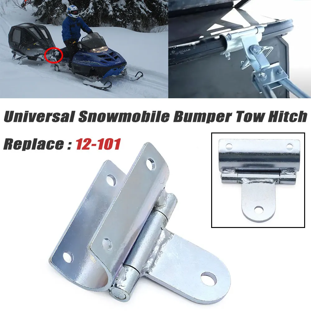 2pcs Universal Snowmobile 1" Bumper Tow Hitch Round Square 1-1/4" Bumper For Polaris Ski-Doo Arctic Cat Yamaha Replace 12-101