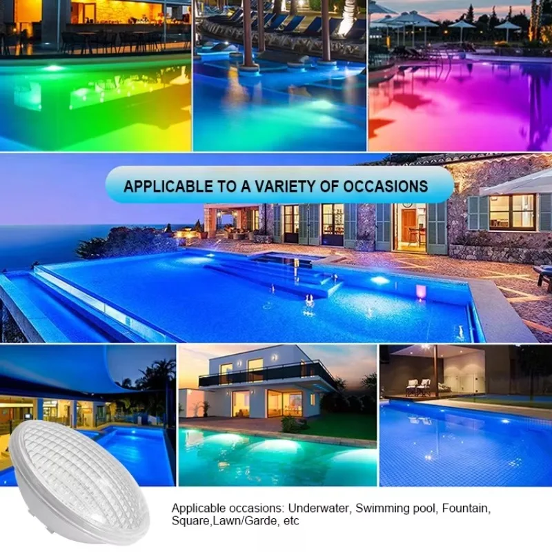 ABS 12V Par56 Led Lamp Ip68 Water Proof Cold White RGB Replacement Underwater Bulb Swimming Pool Light