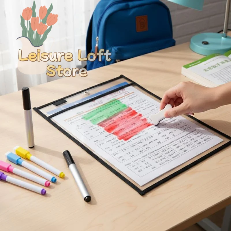 Waterproof Document Storage Bag Transparent Design Reusable Large Envelope For A4 Papers Random Colors For School Or Office