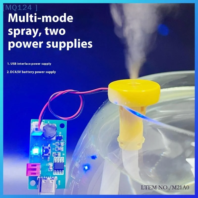 

1 Set Ultrasonic Atomization Control Board Single Head Spray Humidification Module Dual DC 4.5-5V Power Supply Type-C