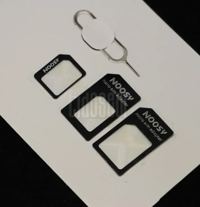 500set 4 in 1 Convert Nano Sim Adapter to Micro/Standard SIM Card Adaptor with Eject Pin for iPhone Samsung Mobile Phone