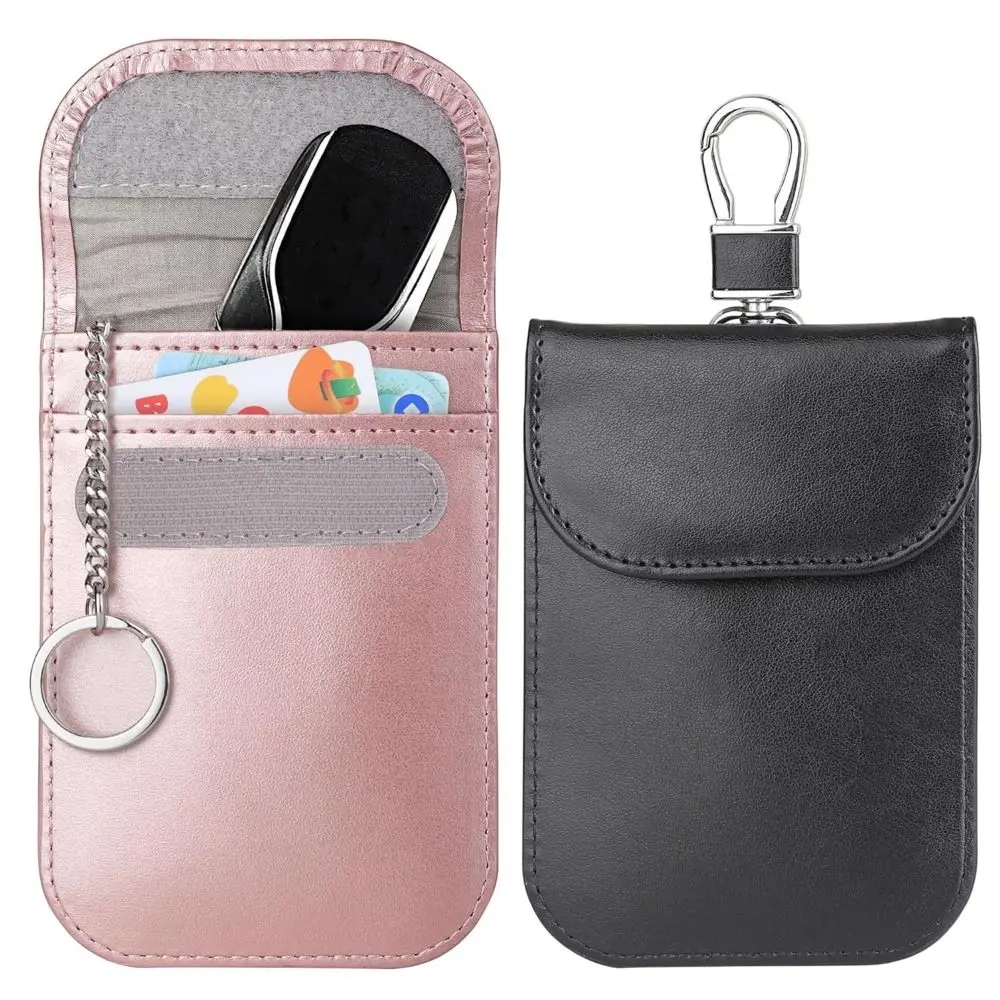 Fashion RFID Blocking Car Keys Case Anti-Theft Leather Key Protector Key Fob Protector for Privacy Protection