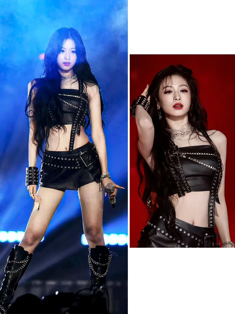 

Ahyeon Babymonster Female Group Heavy Work Performance Clothes Jazz Stage Performance Outfit Women's Traditional Costume