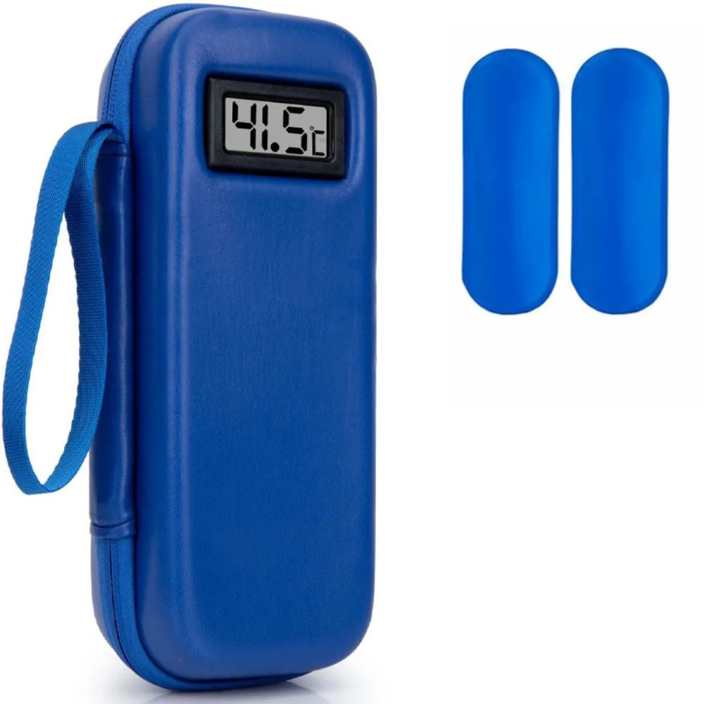 Met thermometer display insuline koeler reistas waterdichte thermisch geïsoleerde gekoelde medicijn organizer tas