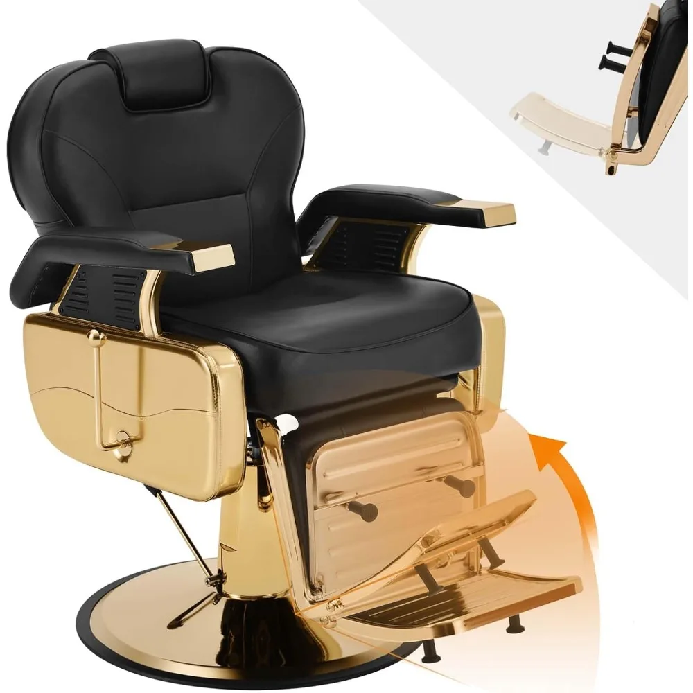 

Handcrafted Black Multi-functional Hydraulic Recliner, Barber Chair, Beauty Salon Styling Chair