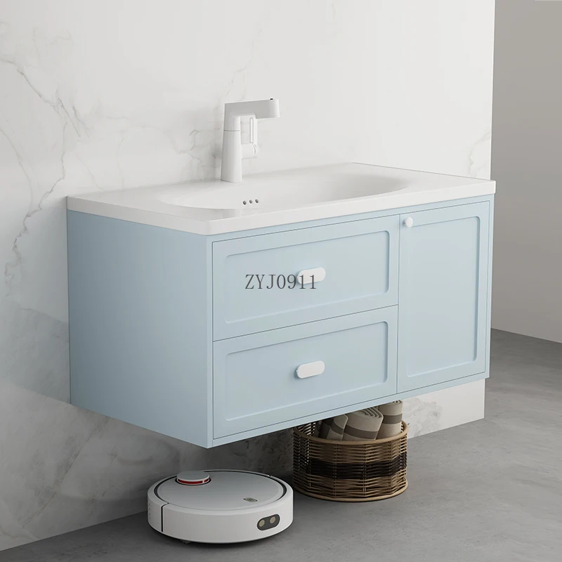 Haze blue 50cm zintegrowana umywalka ceramiczna dotykowa umywalka wisząca kombinacja szafek łazienkowych K76