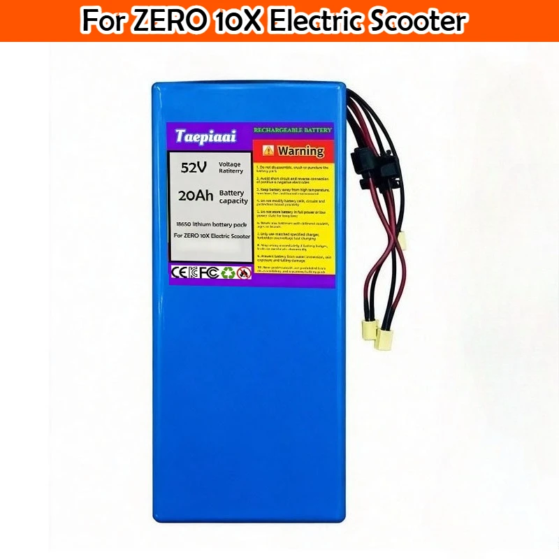 Original Batteries 18650 Lithium Battery Pack for ZERO 10X Electric Scooter 52V 20Ah Dual Motor Battery 1500W