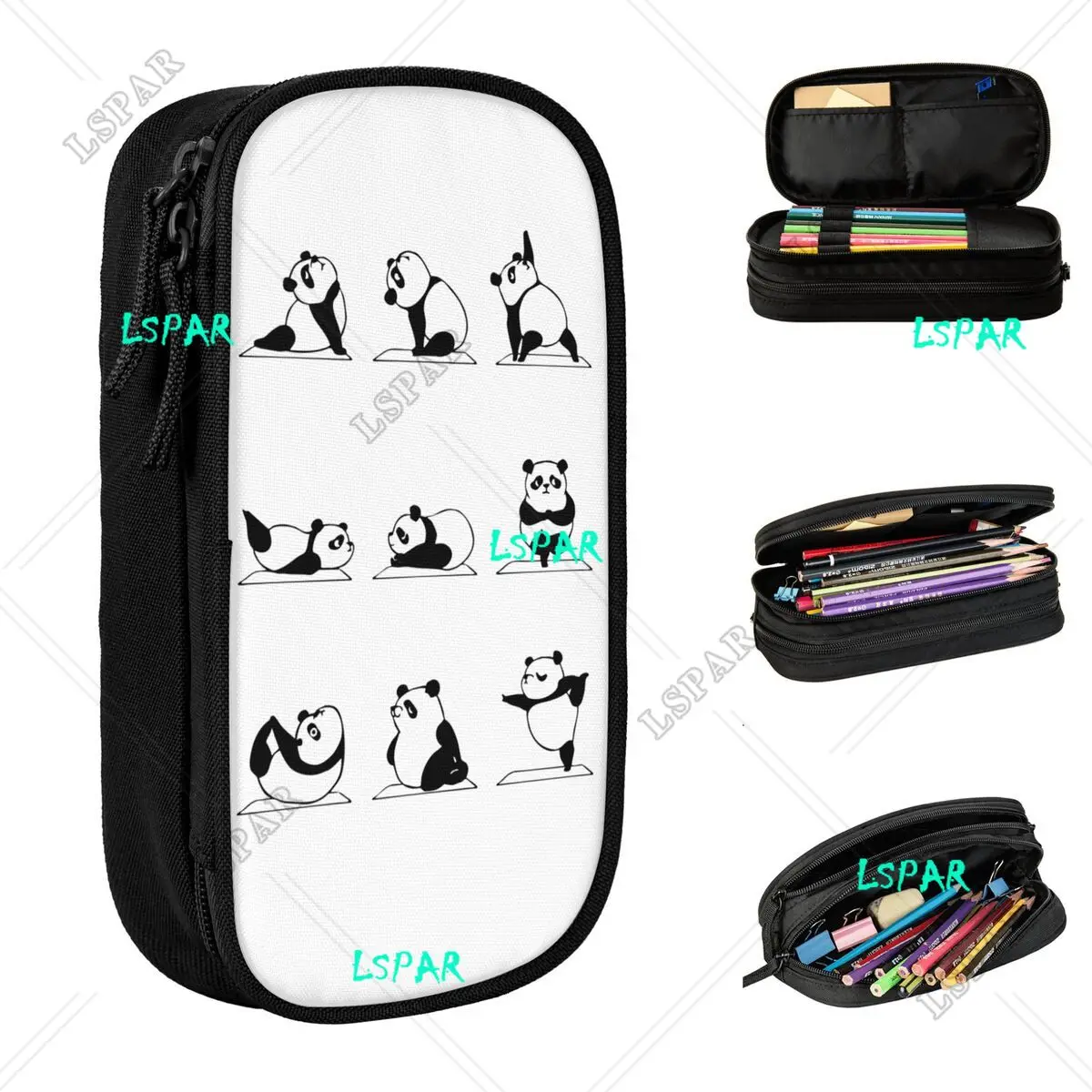 

Panda Yoga Pencil Cases Gym Relaxation Cartoon Exercise Animal Pencilcases Pen Big Capacity Bag Students School Gifts Stationery