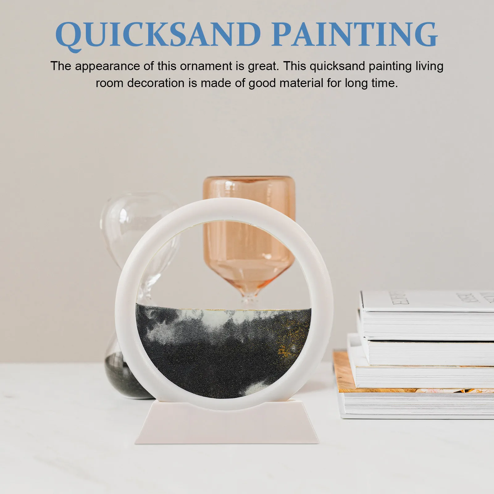

3D Moving Sand Art Picture Dynamic Round Natural Sand Painting For Home Office Desktop Study Room Decor Flowing