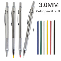 Mechanical Pencil Set 3.0mm Full Metal Art Drawing Painting Automatic Pencil with Leads Office School Supply