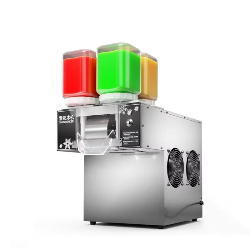 Rainbow Edible Snowflake Ice Maker 4-Barrel Ice Sauce Maker with Yogurt and Milk Ingredients