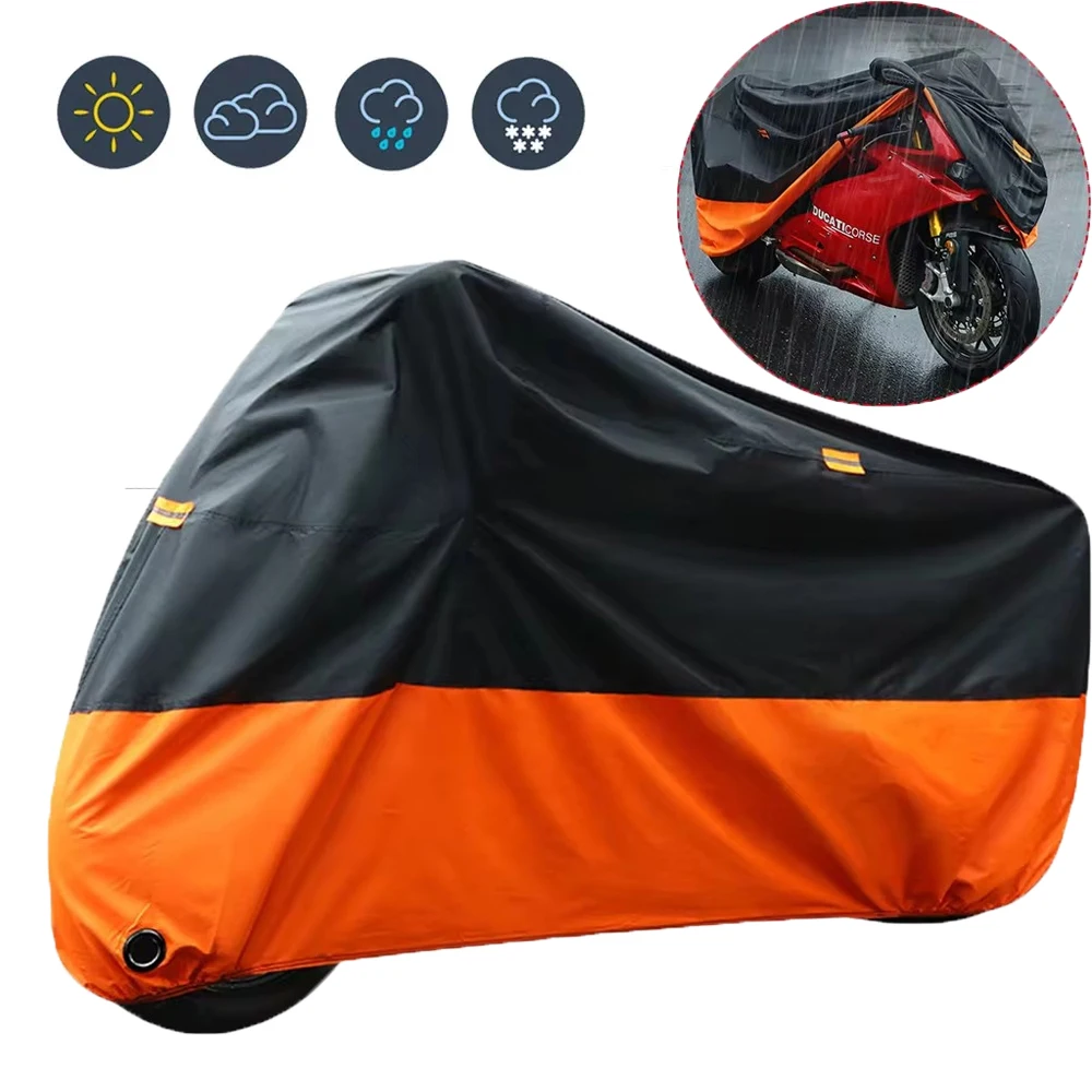 

Motorcycle Outdoor Waterproof And Dustproof Cover 190T Motor Dustproof And Rainproof UV Protection Cover Suitable For All Season