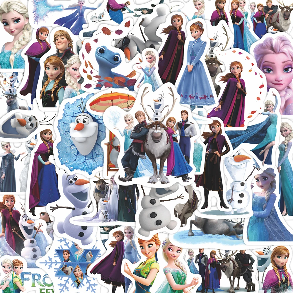 

10/30/55pcs Disney Frozen Cartoon Stickers Cute Anna Elsa Anime Sticker DIY Stationery Water Bottle Phone Kawaii Princess Decals