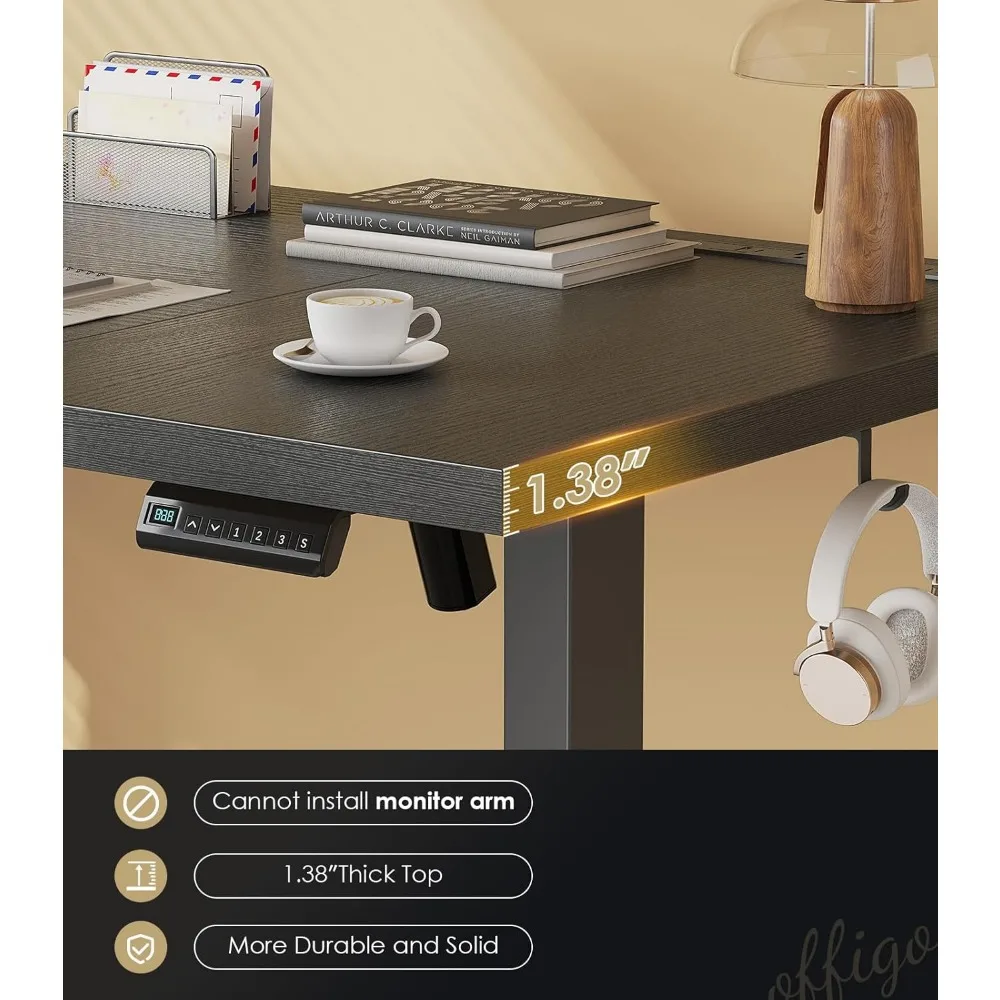 Electric Standing Desk 79 Inch Height Adjustable Large Desk with Power Outlets, Sit Stand Table for Writing and Comfortable Work