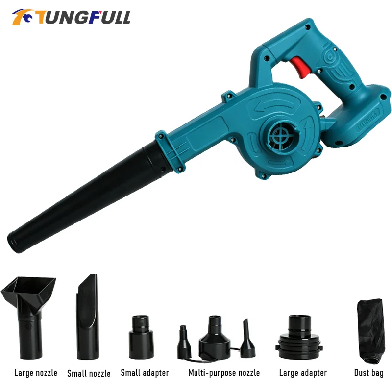 

TUNGFULL Cordless 2 in 1 Air Blower & Vacuum Cleaner, Leaf Dust Collector for Car Garden Computer, Compatible for Makita 18V/21V