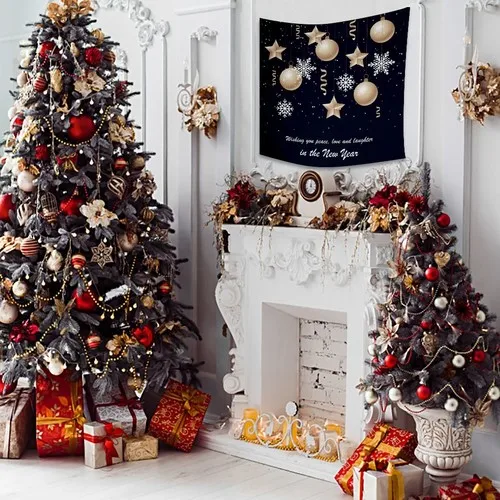 Henge Gold Christmas Christmas Decorations Best Wishes with Laci Zeminli Wall Curtain-Wall Cover