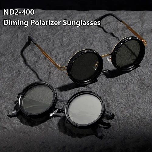 Gafas de ciclismo ND2-400 de 9 niveles, gafas de sol con atenuación ajustable, gafas de sol para hombres y mujeres, gafas de sol polarizadas UV con filtro ND