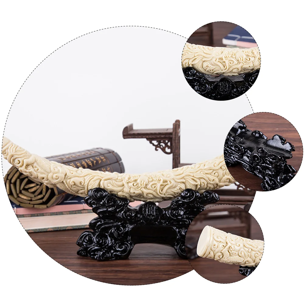 Imitation Ivory Handicraft Decoration Study Office Cabinet Resin Decorate Elephant Tooth Model