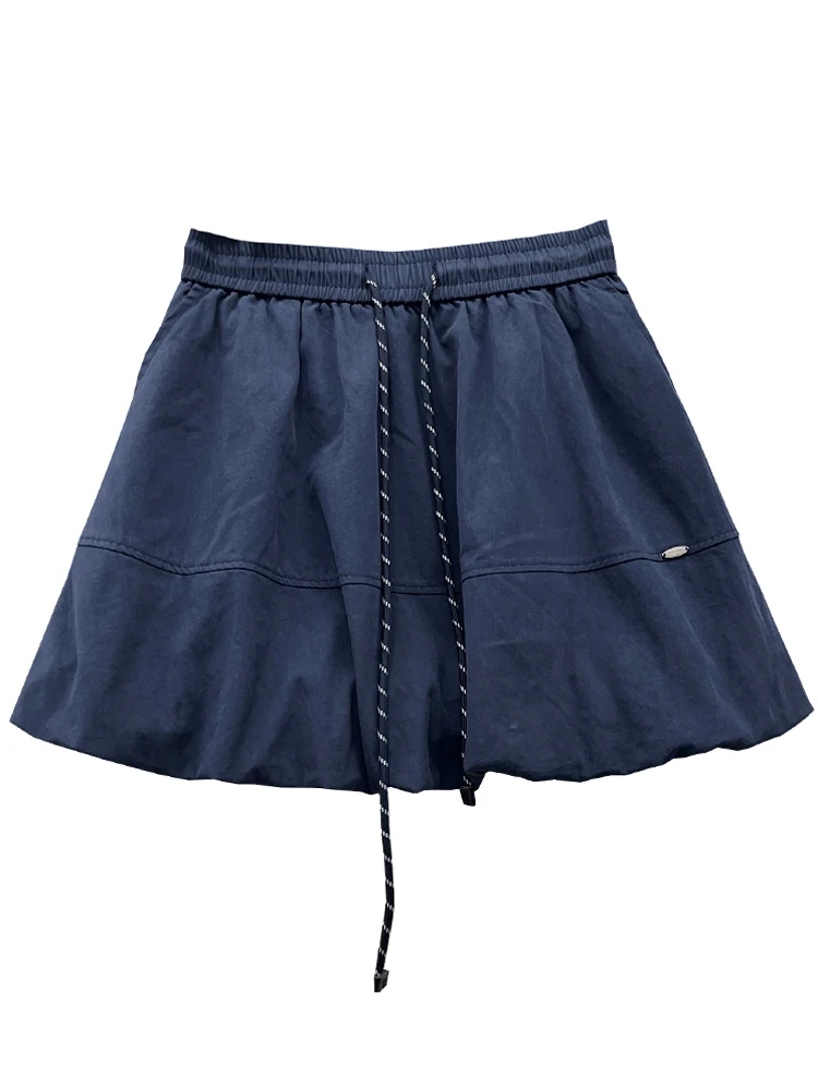 Taille haute ort lanterne jupe femmes décontracté Dstring Patchwork Sle Version coréenne printemps été nouveauté a-ligne jupe