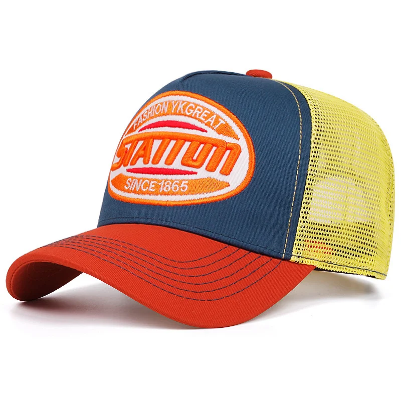 Unisex Classic STATION Letter Pattern Mesh Baseball Cap