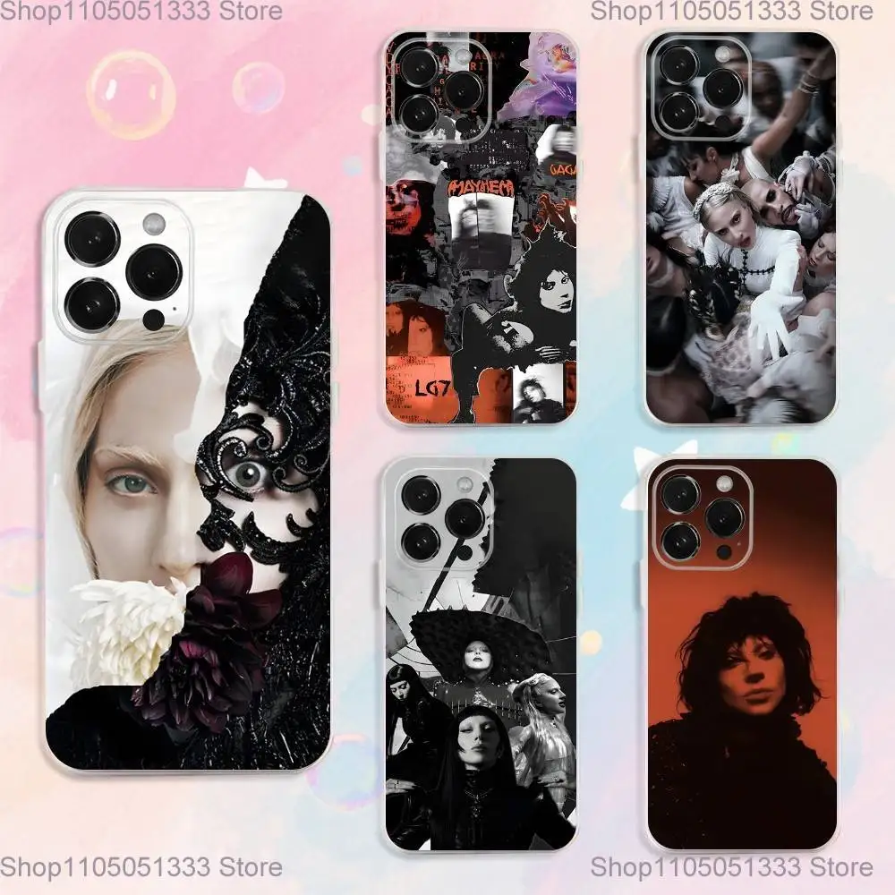 Singer L-Lady-GagaS Mayhem Phone Case For iPhone 16,15,14,13,12,11 Plus,Pro,Max,XR,XS,Plus,E,SE4,Mini Transparent Cover