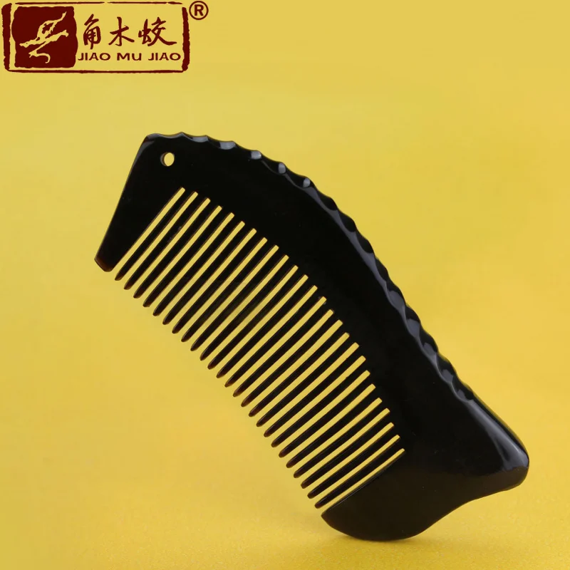 

168 Buffalo Horn Fine Small Fish Comb Black horn comb Handmade hair comb