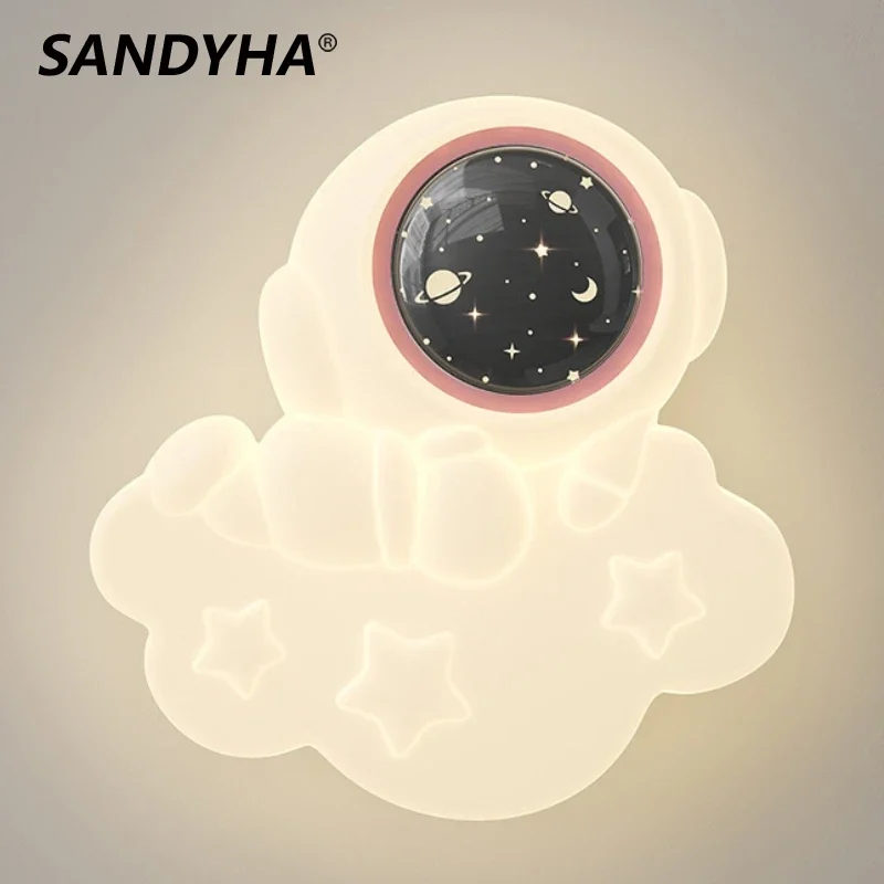 

SANDYHA Nordic Style Ceiling Light Creative Astronaut Design Led Lamp for Living Room Bedroom Decoration Study Lighting Fixtures