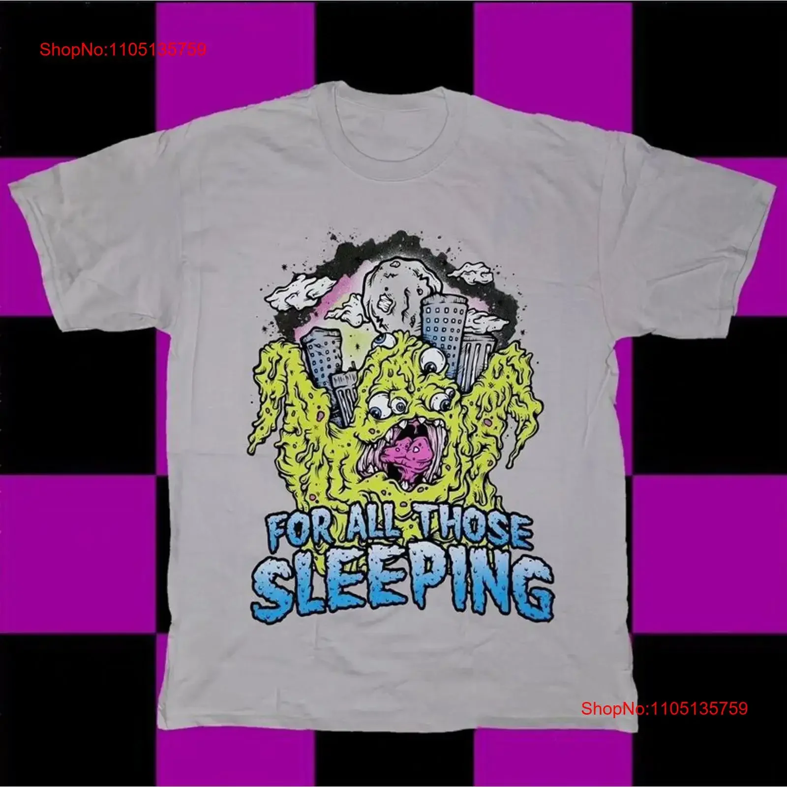 Para todos los esos dormir Monster camisa Color blanco 100 Algodón vintage Lavado Transpirable Suave Cómodo Estirado Versátil