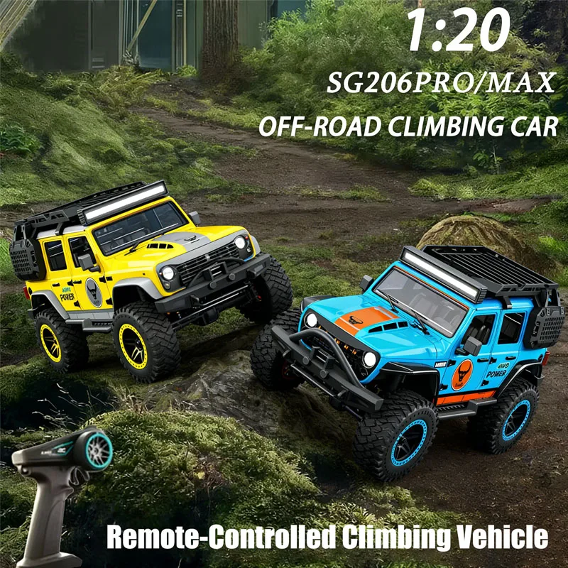 

NEW SG206 MaxPro RC Climbing Vehicle With Led Lights 24G 4WD Off-Road Brushless Motor Kids Gift Toys Remote Control Car Boy Gift