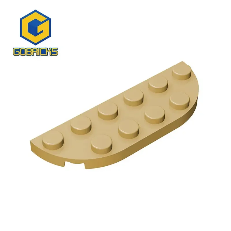 Gobricks 1 шт. MOC пластина с круглым углом 2 x 6 кирпичей, совместимая с моделью 18980, детали строительных блоков, детская сборка, игрушки-головоломки