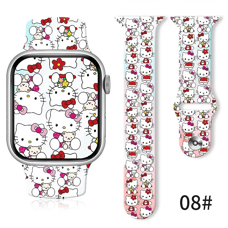 Sanrio Cartoon Strap Anime Character HelloKitty Cinnamoroll Series Printed Strap Suitable for Apple S8765432SE Full Series Strap