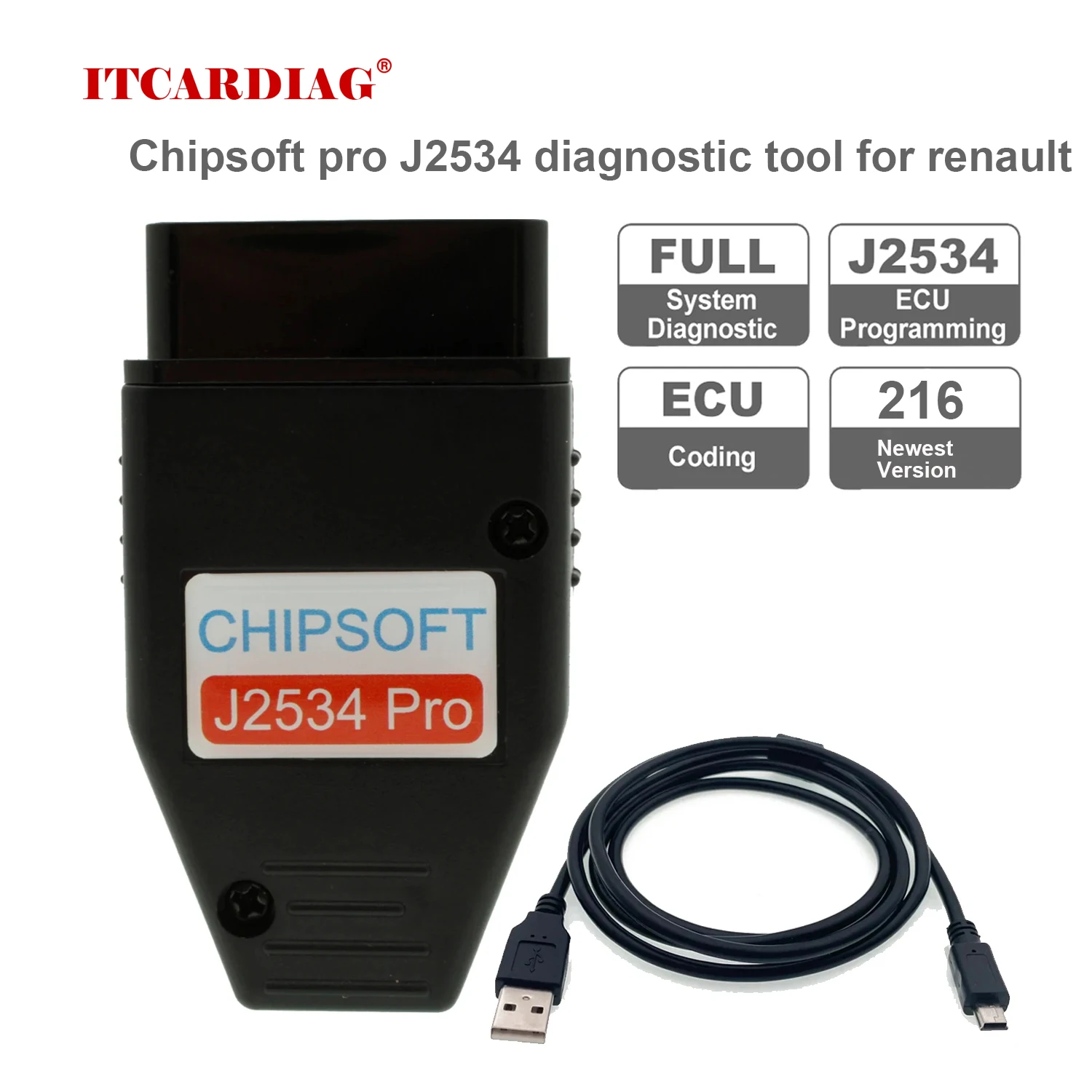 

Chipsoft J2534 Pro для Renault Can Clip V216 VCI диагностический кабель OBD 2 OBD2 автомобильный диагностический инструмент J2534 Программирование ECU кодирование