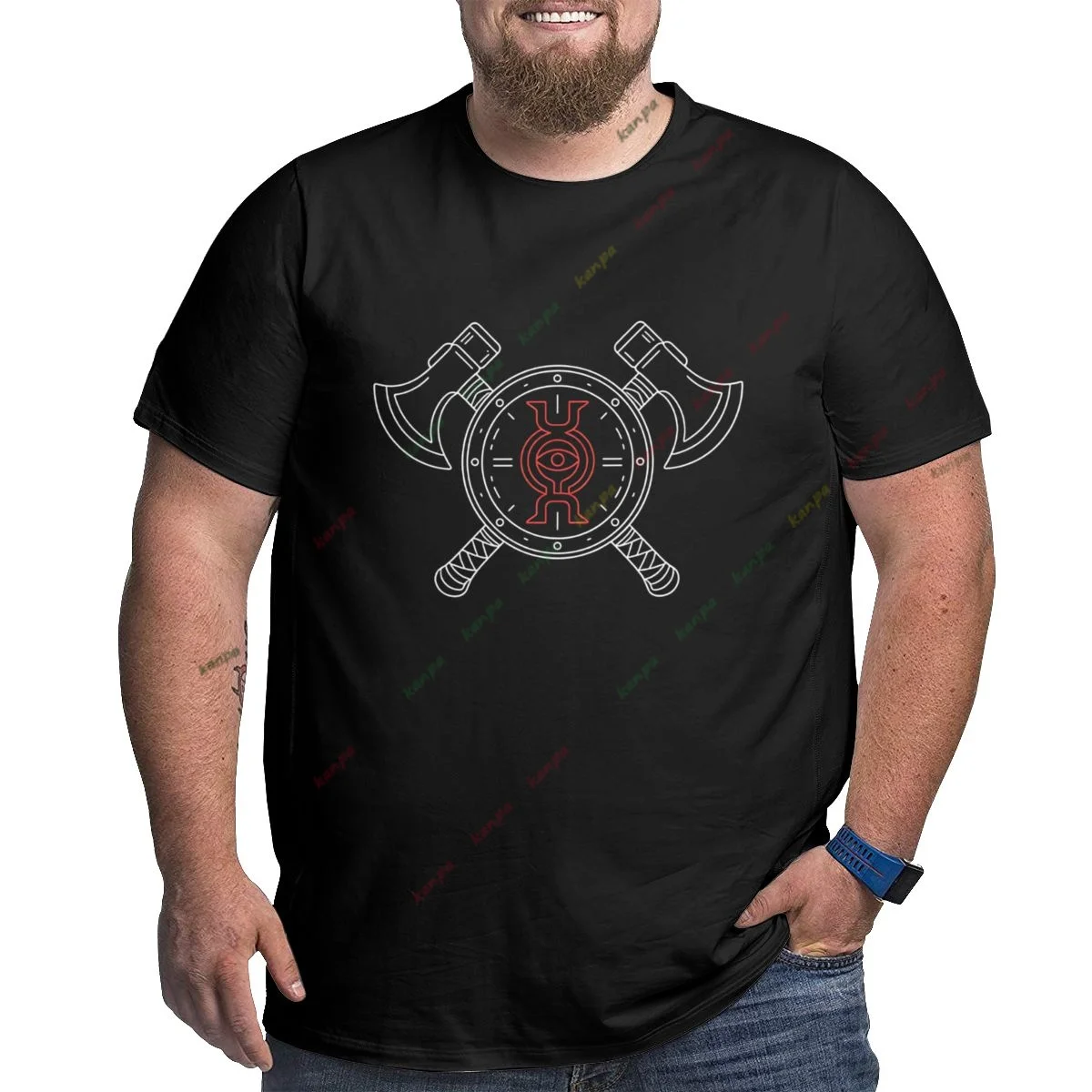 Men's 100% Cotton Relaxed Fit T-Shirt Retro Crusader Cross Pattern Medieval Style Print Round Neck Short Sleeve Streetwear Top