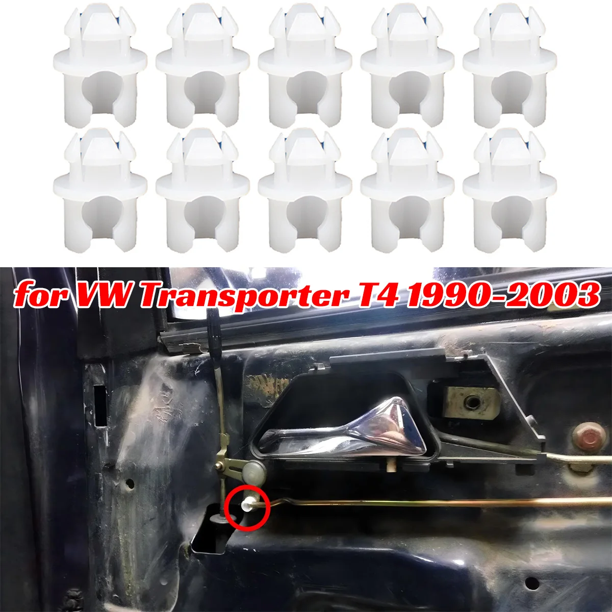 

171837199 For VW Transporter T4 Car Front Door Lock Rod Conector Linkage Clip Interior Latch Catch 1990 1991 1992 1994 - 2003
