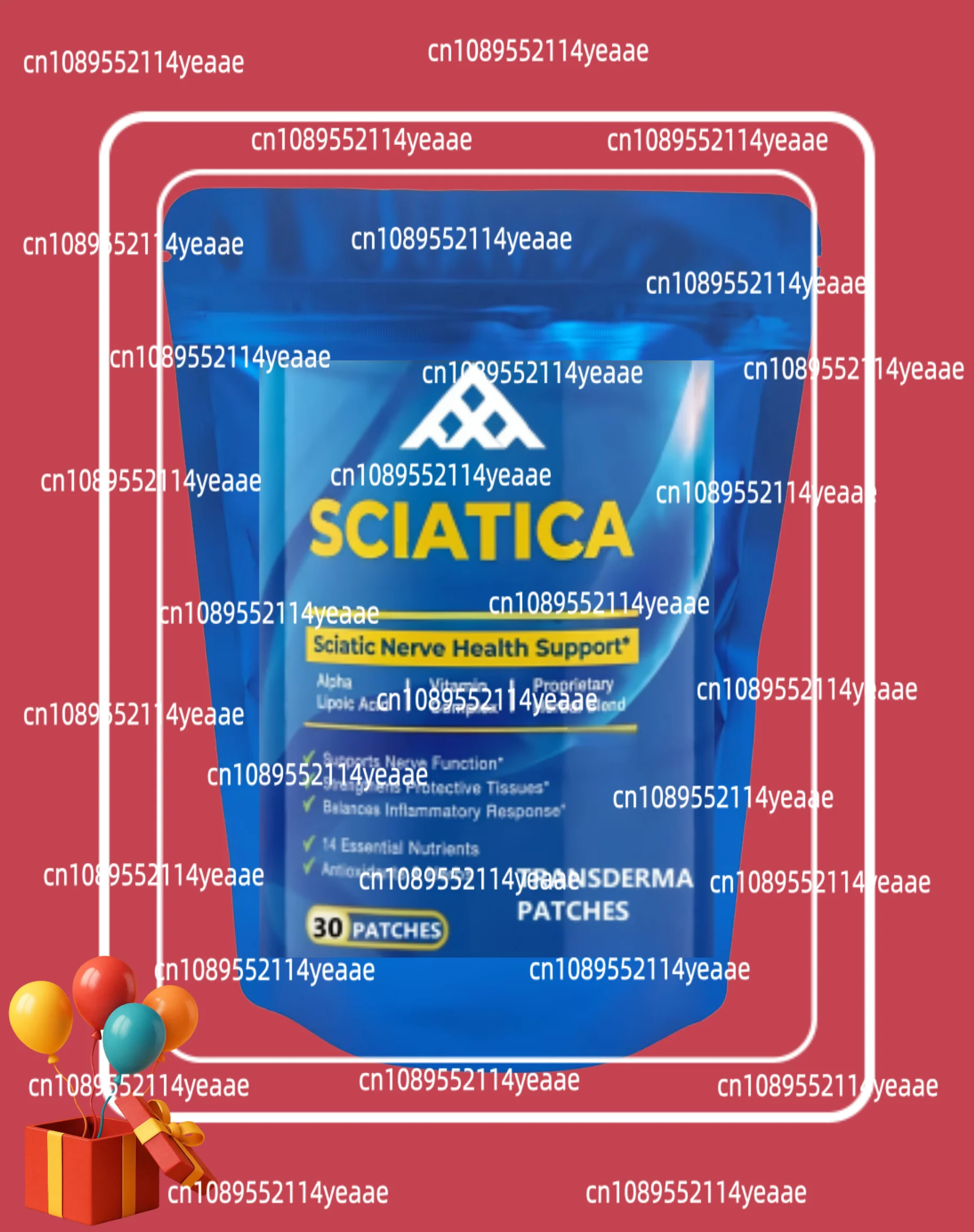 30 Patches Sciatic Nerve Relief Transdermal Patches For Sciatica With Lipoic Acid, Acetyl L-carnitine, Turmeric