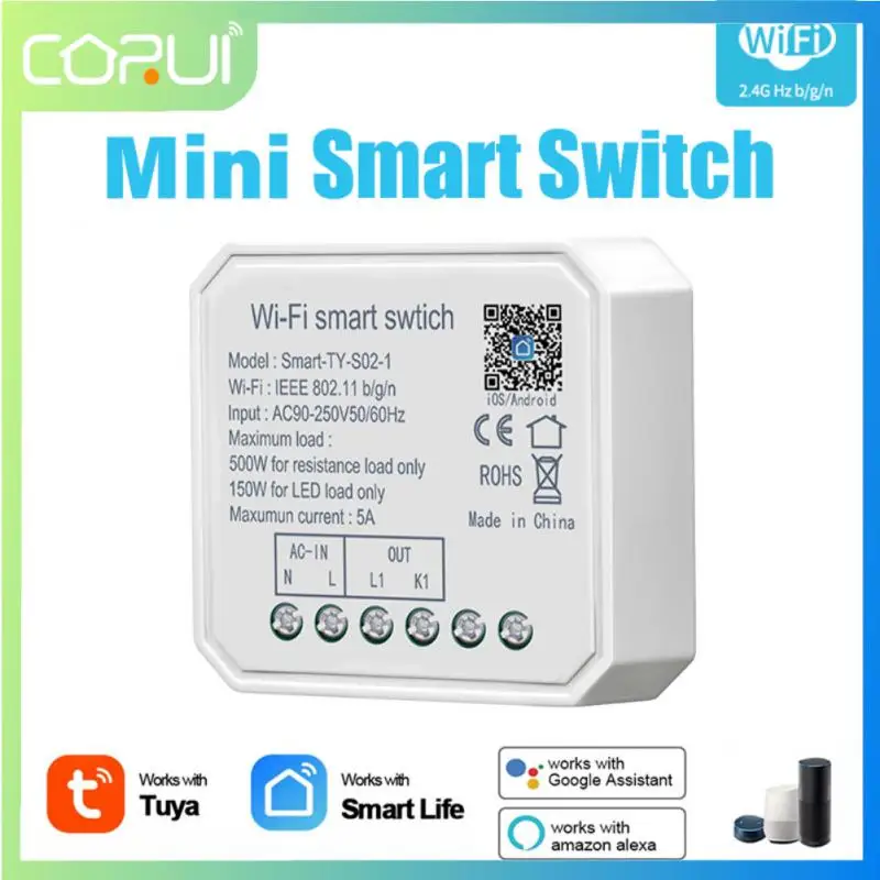 CORUI Tuya WIFI Smart Light Switch 2-gang Switch Module Switch APP Control Alexa Google Home Yandex Alice Smart Life Smart Home