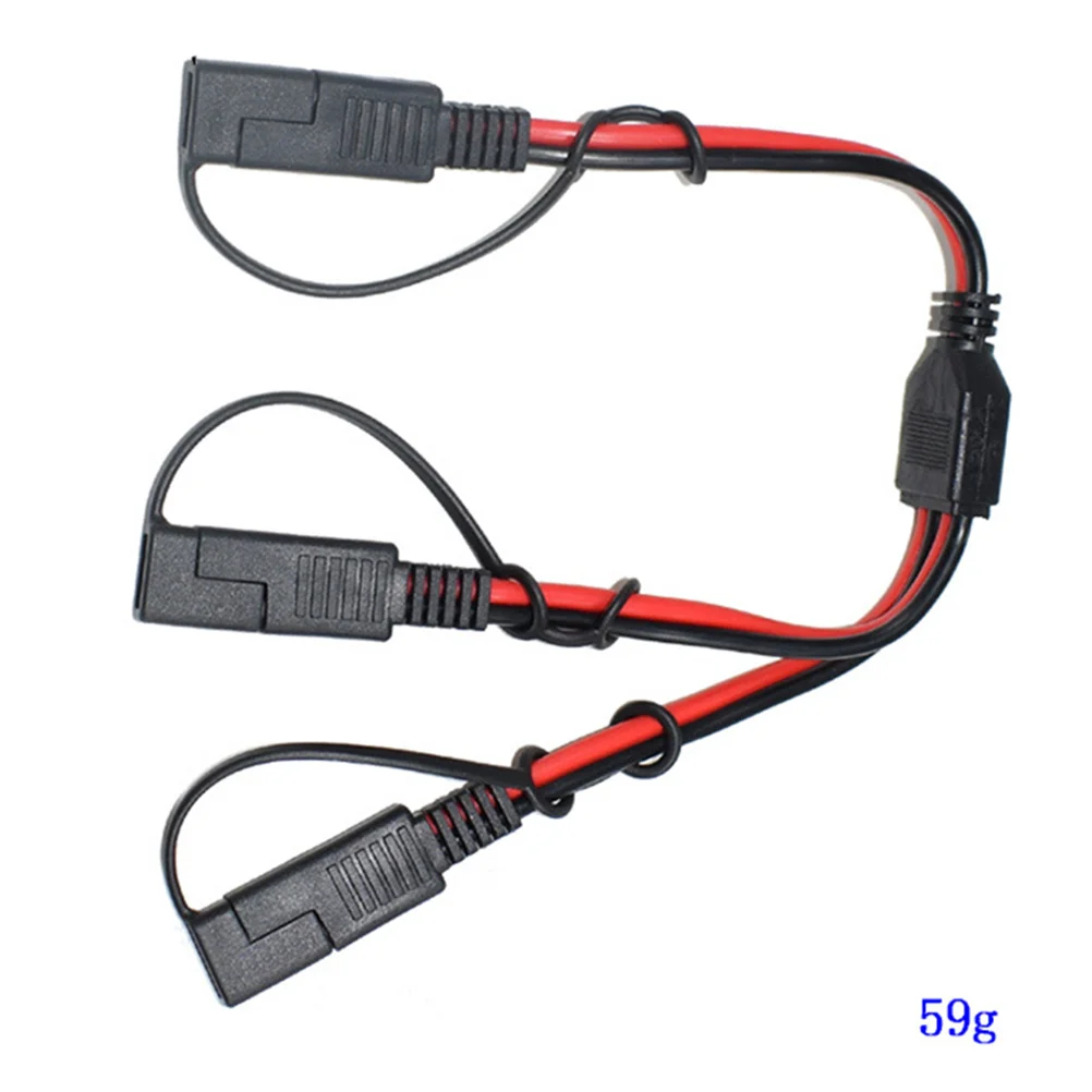 

1 to 2 Sae Extension Cable Sae Power Plug Adapter Wire Connector Splitter for Automotive Solar Panel Low Resistance