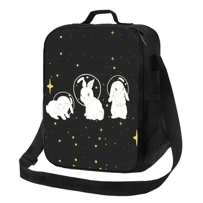 Cute Space Little  Thermal Insulated Lunch Bag Rabbit Portable Lunch Container for Outdoor Camping Travel Bento Food Box