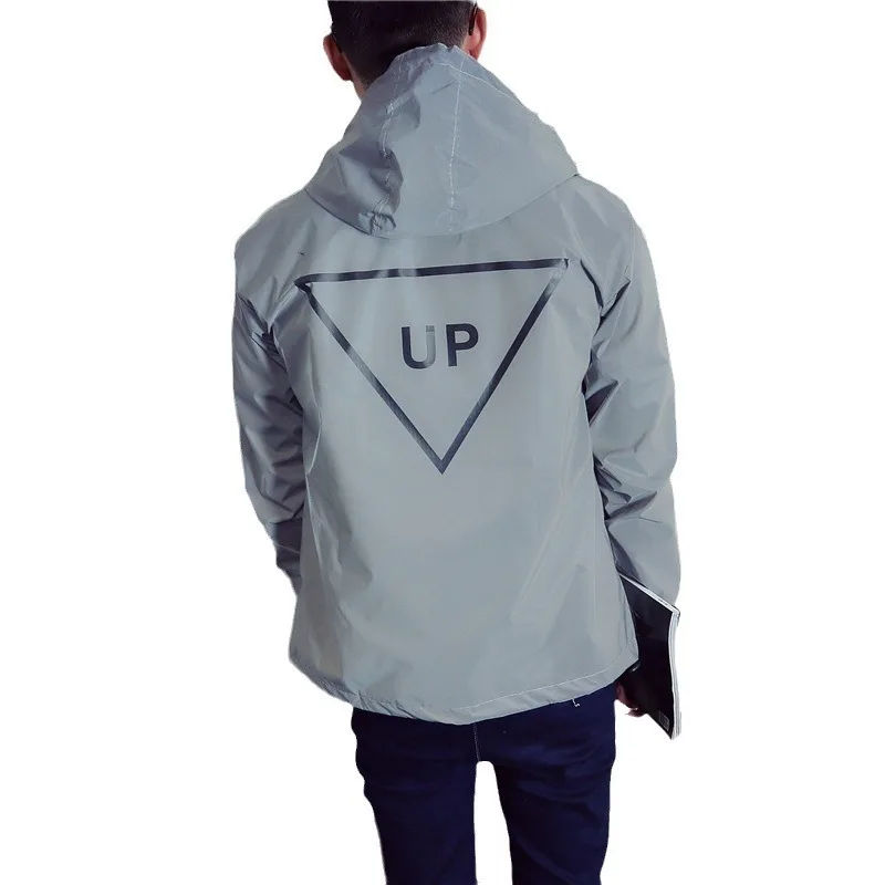 Led light up blusão casais ciclismo jaqueta reflexiva combinando noite correndo esportes usar suas dela capa de chuva de segurança ao ar livre