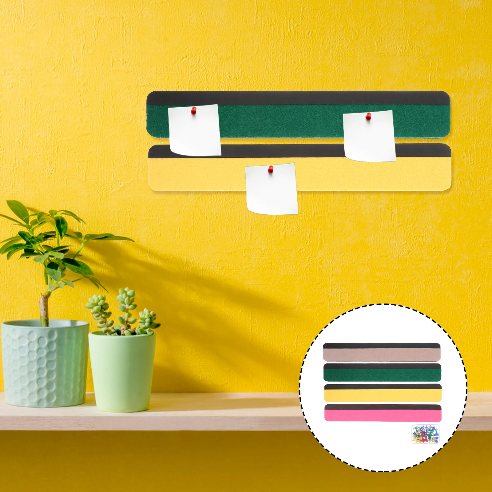 

Felt Bulletin Board Magnetic Strips Small Wall Decorative Pieces Kids Cork Memo Sticker Home Office Accessory