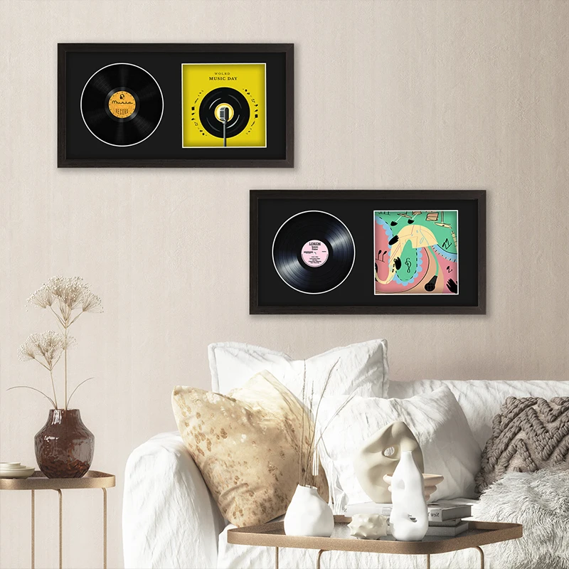 CD Display Frame Home Decor Birthday Gift for Music Lovers Protective CD Box, Excluding CD or Photos, Wall Mounted Desk Ornament