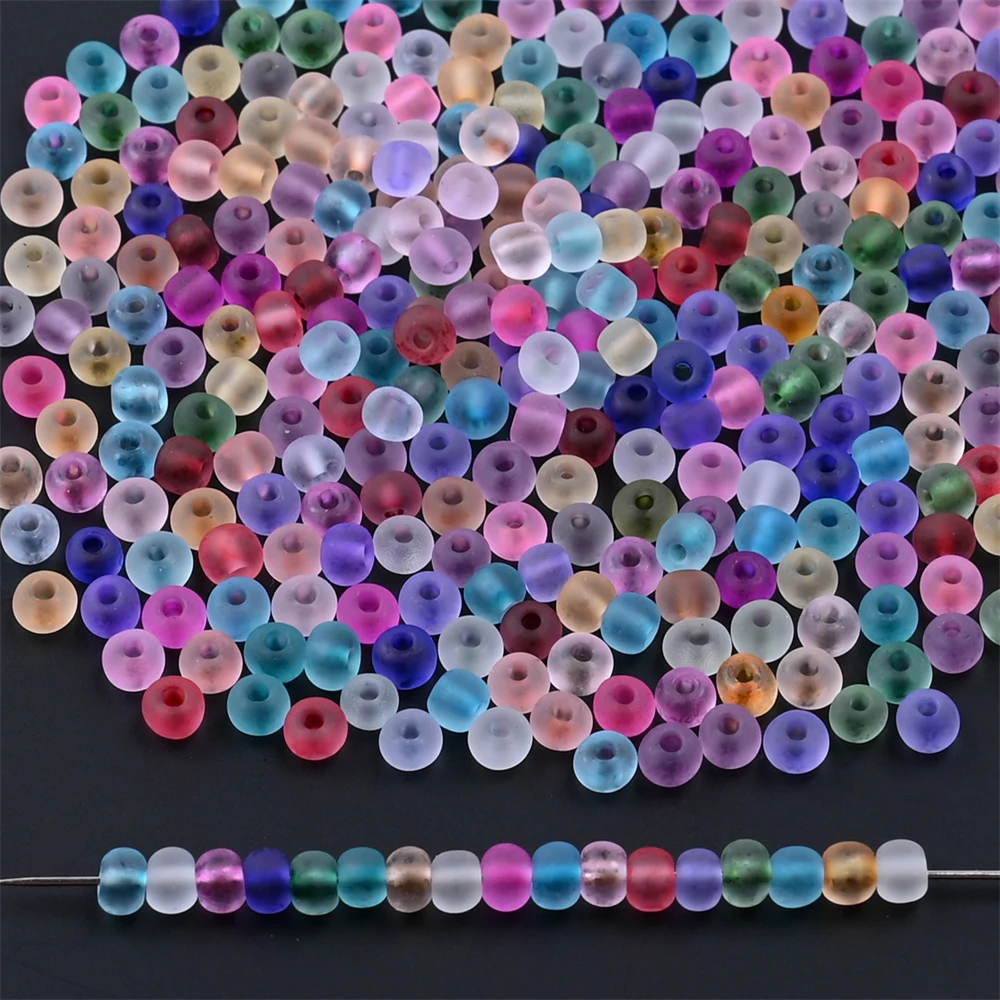 480Pcs 3mm Matte Glass Seed Beads Mini Loose Spacer Pony Beads for DIY Bracelet Necklaces Craft Jewelry Making Supplies