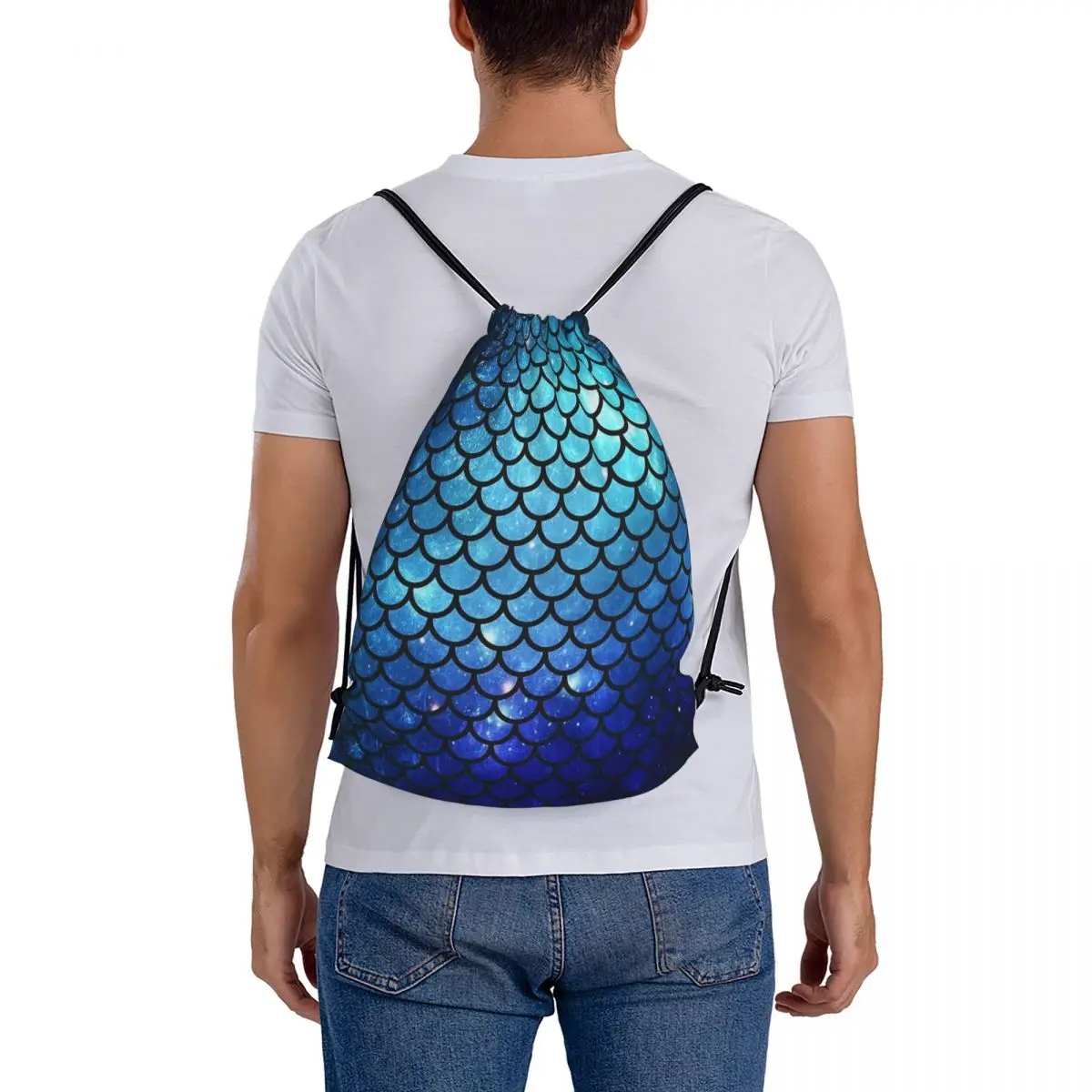 Portátil Mermaid Tail Mochilas, Multi-Function Drawstring Bags, Bundle Pocket, Diversos Bag, Book Bag, School Travel