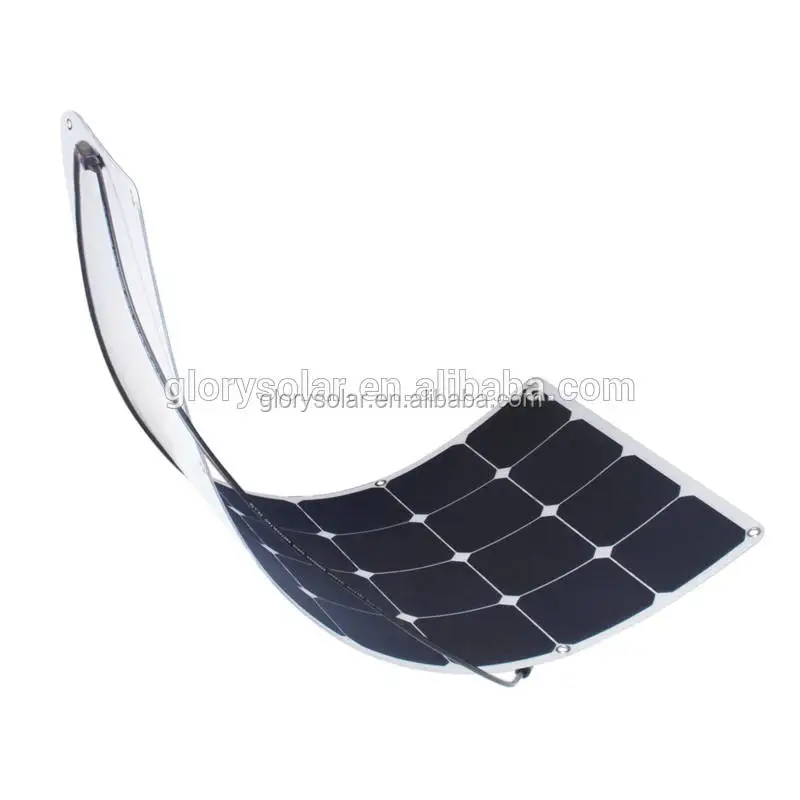 100W Flexible Solar Panel for Roof Ship RV Golf Car Marine-3M Glue Included